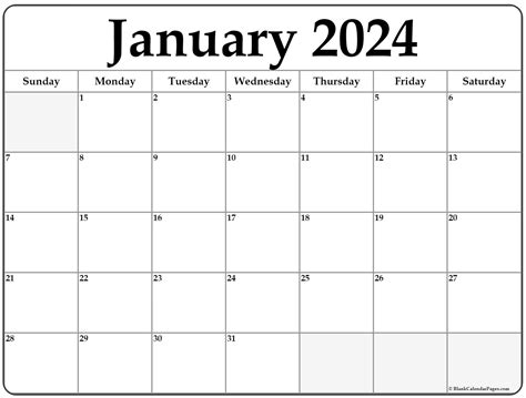 Blank January 2023 Calendar Free Printable
